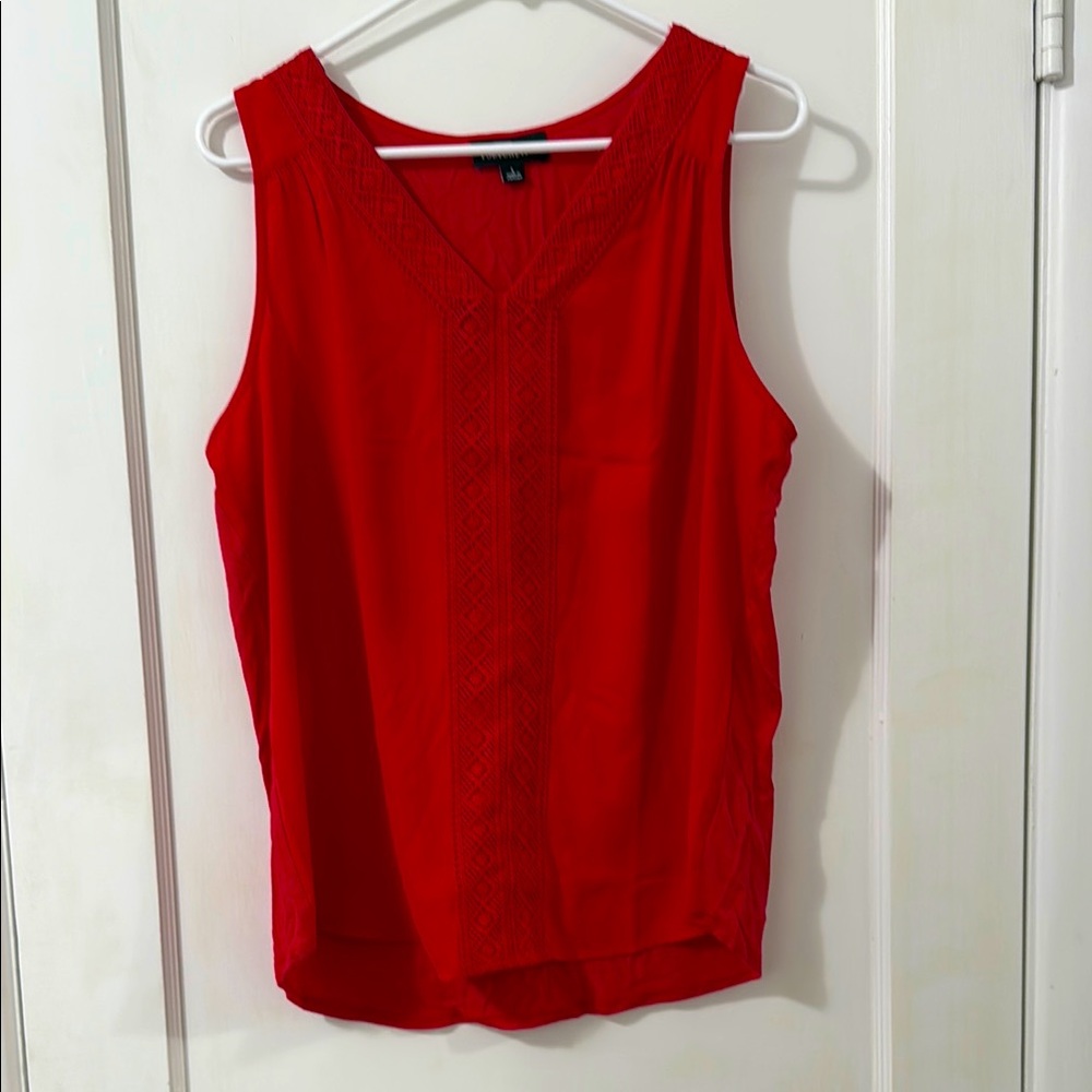 Red Fitted Sleeveless Tank Top